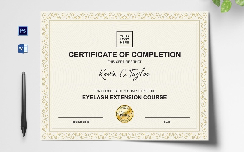 Gold Frame Certificate Template