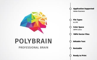 Poly Brain Logo Template