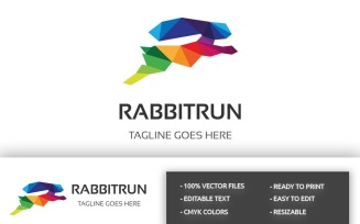 Rabbit Run Logo Logo Template