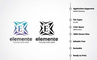 Letter E - Elemente Logo Template