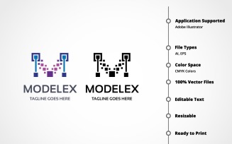 Letter M - Modelex Logo Template