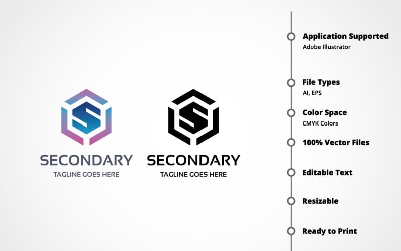 Letter S - Secondary Logo Template