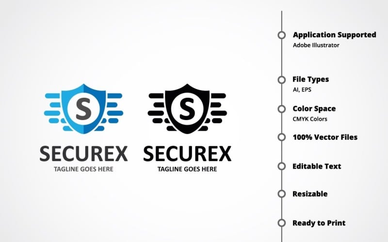 Letter S - Securex Logo Template