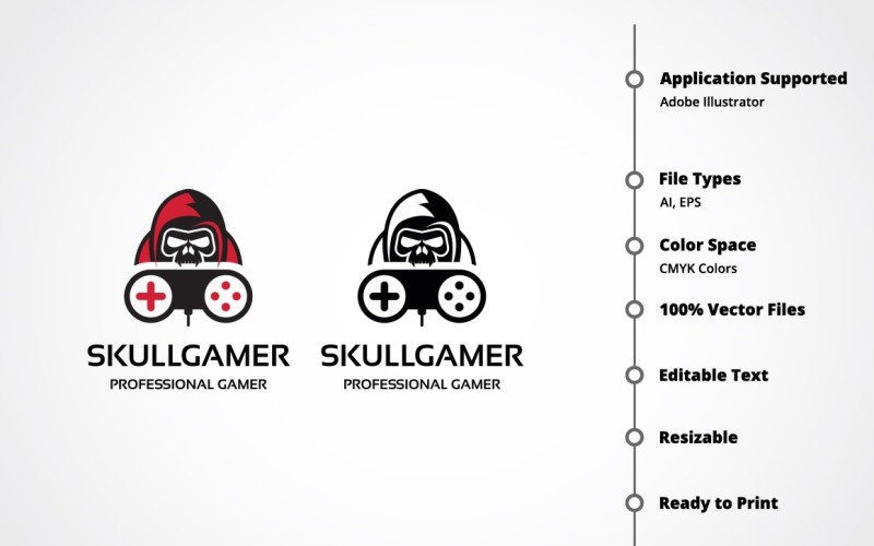 Skull Gamer Logo Template