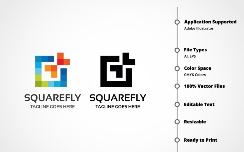 Squarefly Logo Template