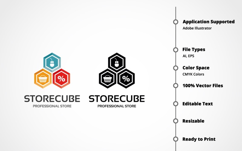 Store Cube Logo Template
