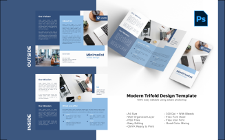 Company Trifold Brochure PSD Template