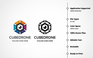 Cube Drone Logo Template