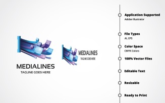 Media Lines Logo Template
