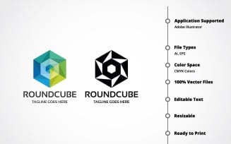 Round Cube Logo Template