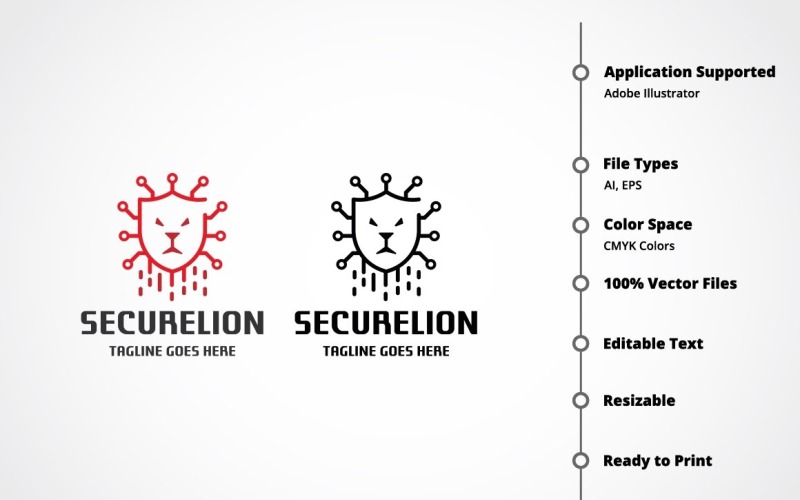 Security Lion Logo Template