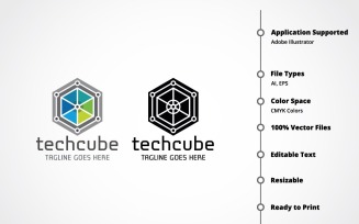 Techno Cube Logo Template