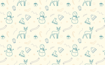Winter Doodle Seamless Pattern