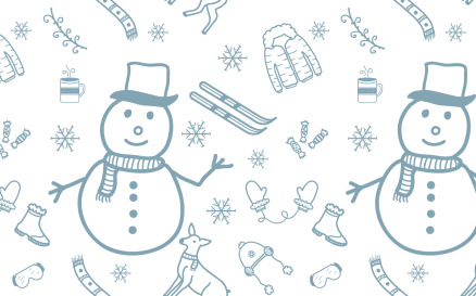 Winter Ornament Doodle Seamless Pattern