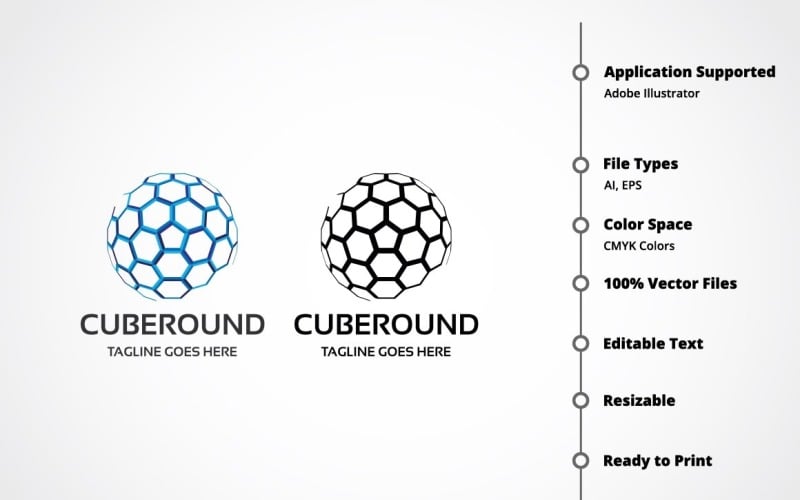 Cube Round Logo Template