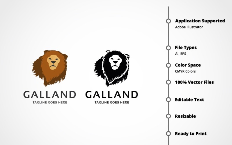 Galland Lion Logo Template