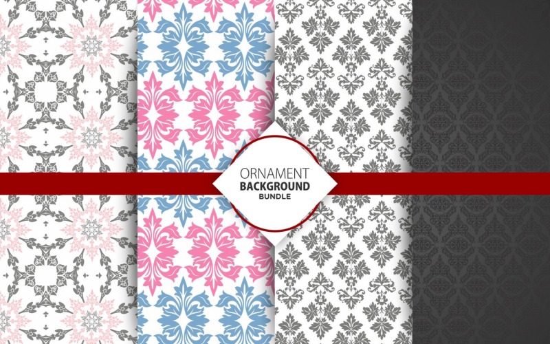 4 Seamless floral and Ornamental Background Set 20 Pattern