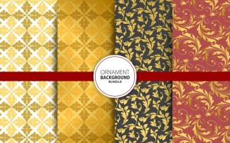 4 Seamless Golden Ornament Background Set 16 Pattern