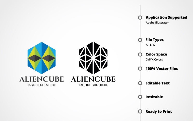 Alien Cube Logo Template