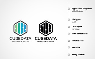 Cube Data Logo Template