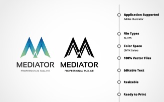Letter M - Mediator Logo Template