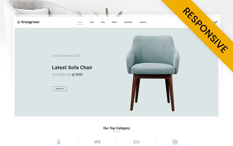 WooCommerce Theme namens "Treegrove - Furniture Store" #150302