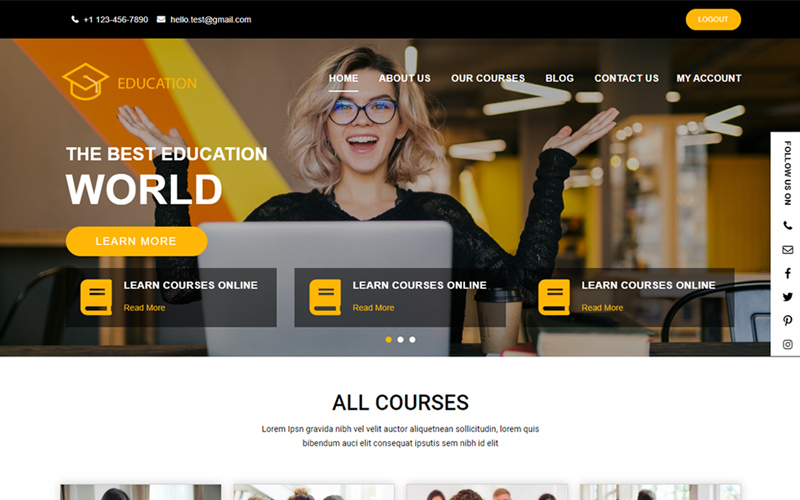 Education Course WordPress  Themes 150823