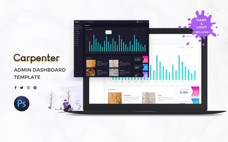 Carpenter Admin Dashboard UI Kit UI Element