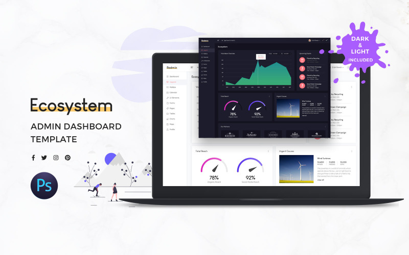 Eco System Admin Dashboard UI Kit UI Element