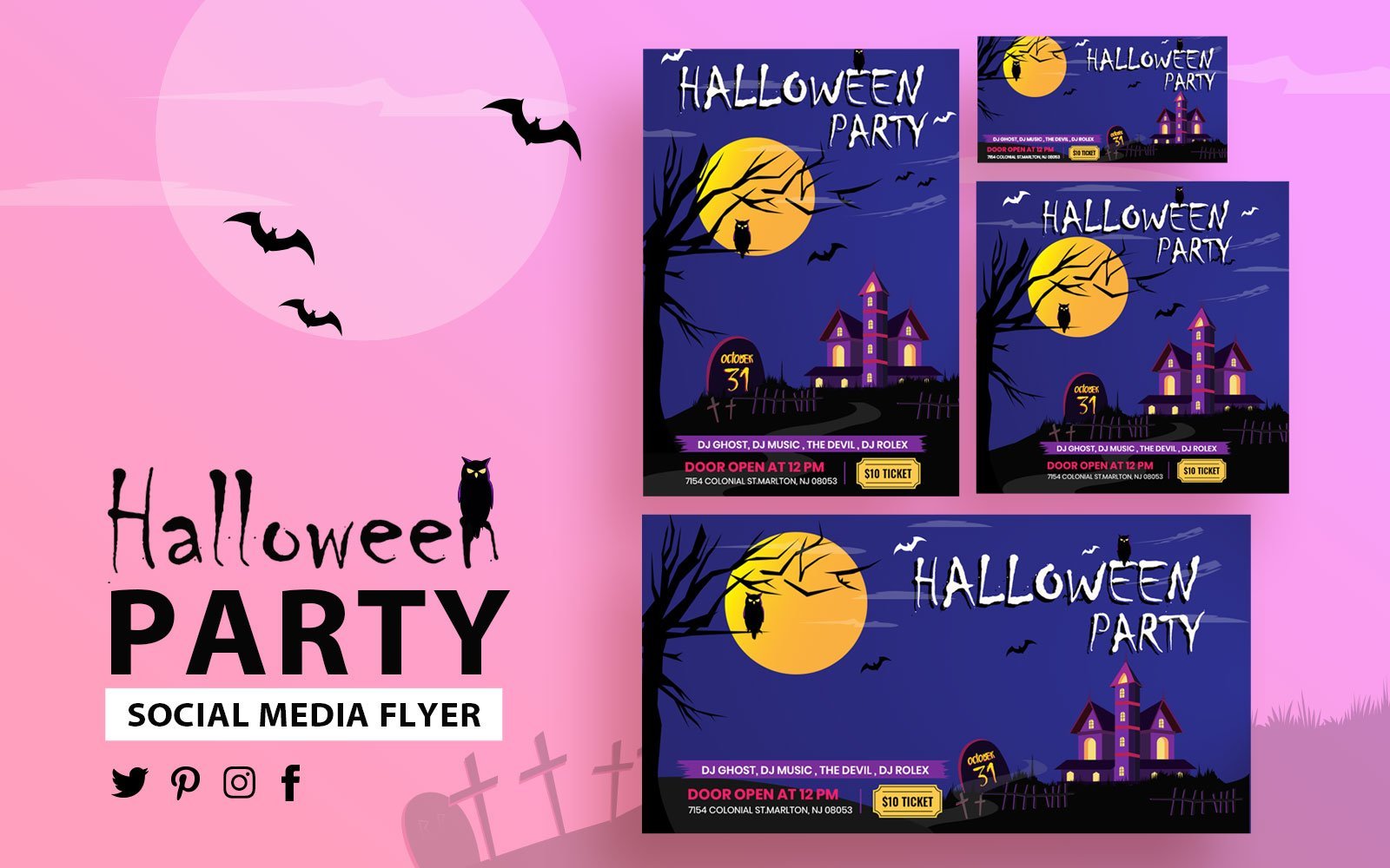 Kit Graphique #151023 Halloween Social Divers Modles Web - Logo template Preview