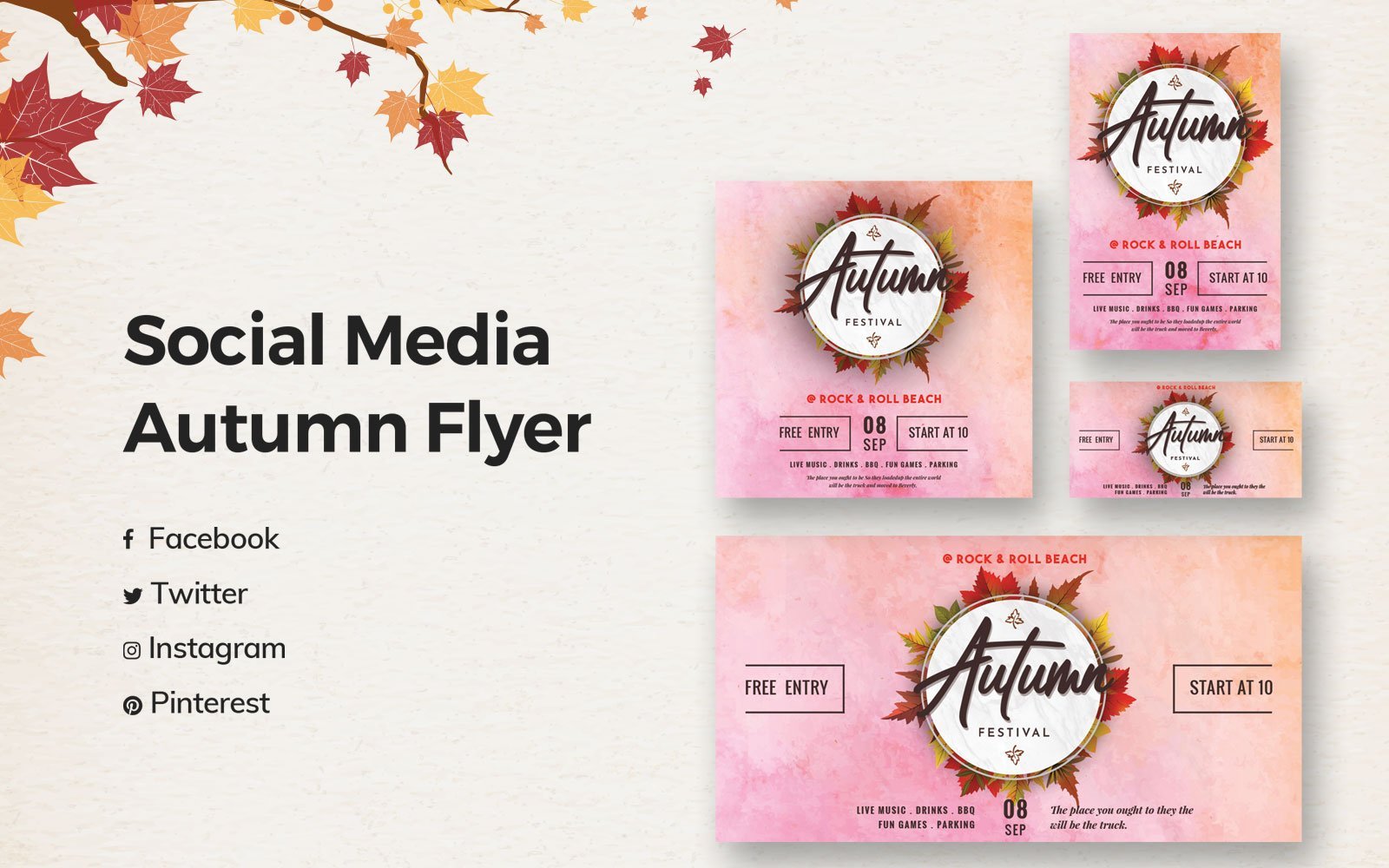 Kit Graphique #151037 Autumn Social Divers Modles Web - Logo template Preview