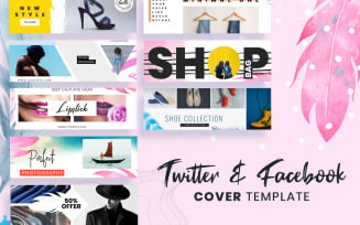 Twitter And Facebook Cover Social Media Template
