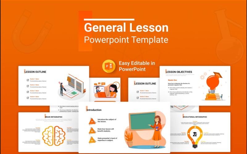 General Lesson Plan Presentation PPT PowerPoint template PowerPoint Template