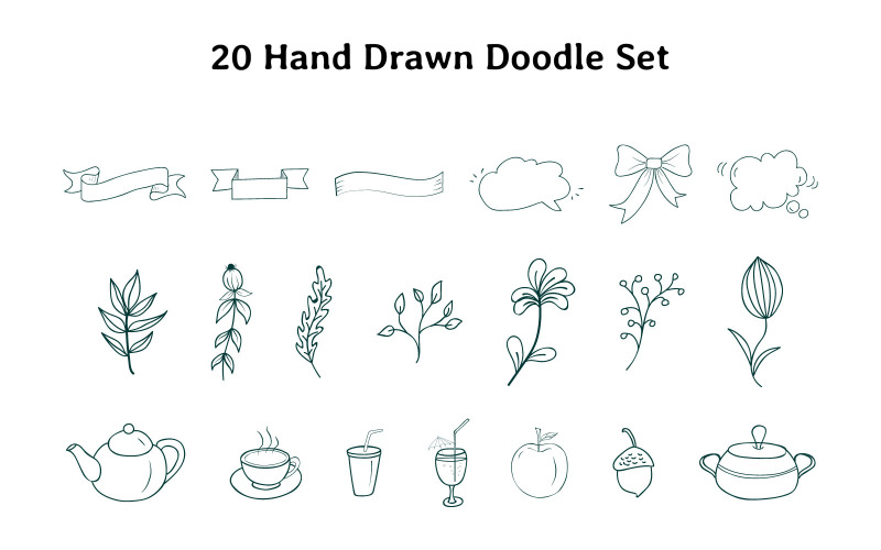 Hand Drawn Doodle Set - Illustration