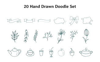 Hand Drawn Doodle Set - Illustration