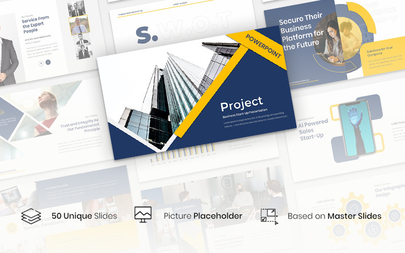 Project - Business Start-Up PowerPoint template PowerPoint Template