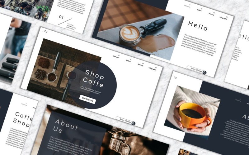 Shop Cofee PowerPoint template PowerPoint Template