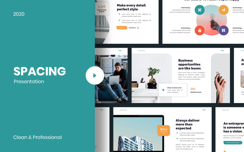 Spacing Creative PowerPoint template PowerPoint Template