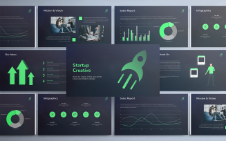 Startup Creative Pitch Deck PowerPoint template