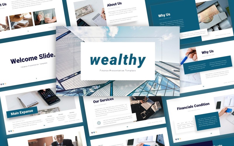 Wealthy Finance Presentation PowerPoint template PowerPoint Template