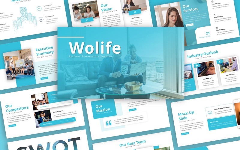 Wolife Business Presentation PowerPoint template PowerPoint Template