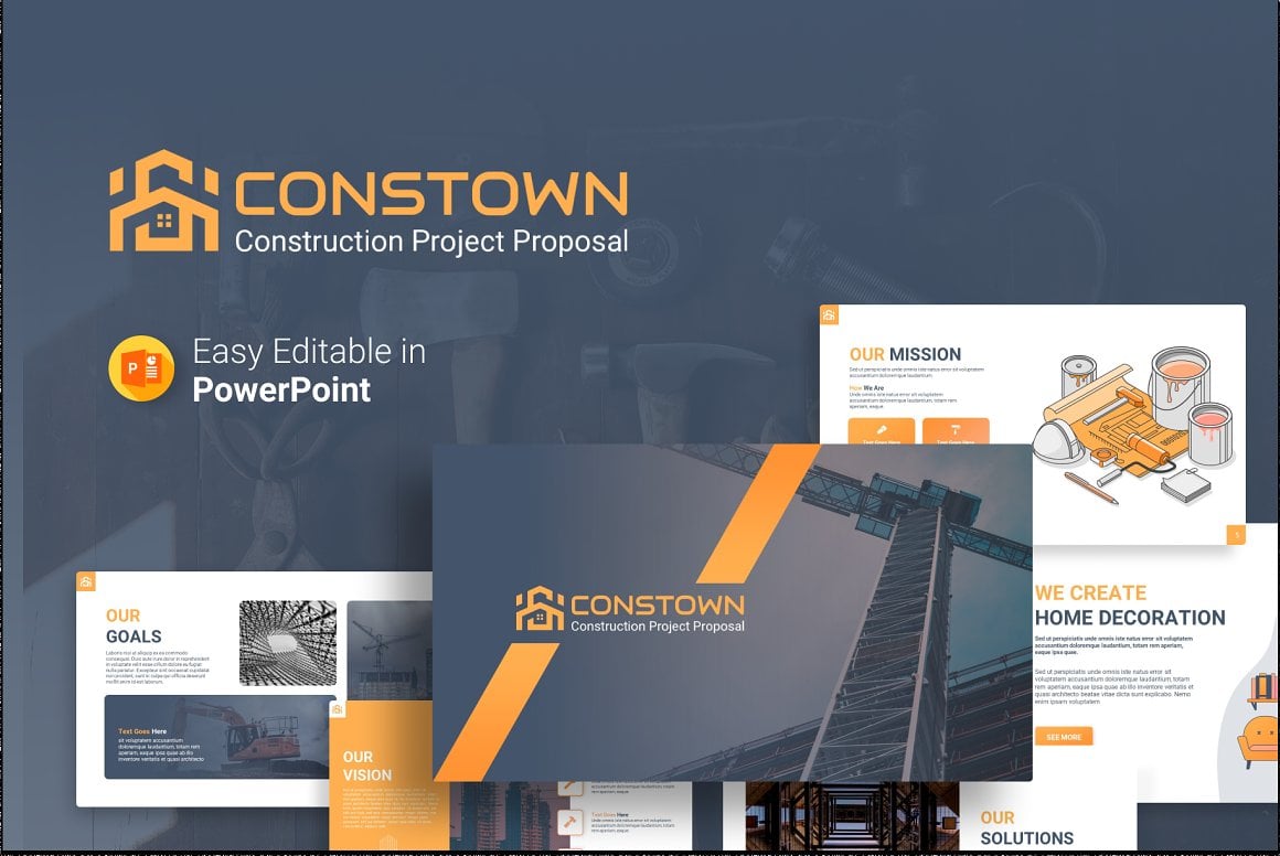 Constown - Modèle PowerPoint de présentation de proposition de projet de construction