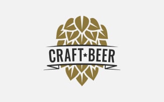 Craft Beer with Beer Hop. Logo Template