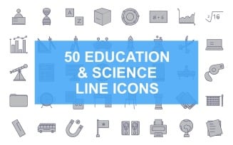 4 - Education & Science Line Filled Icon Set