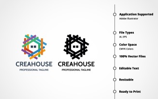Crea House Logo Template