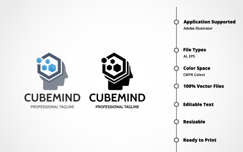 Cube Mind Logo Template