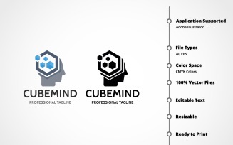 Cube Mind Logo Template