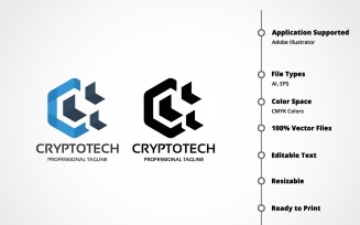 Letter C - Crypto Tech Logo Template