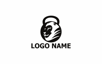 Lion Barbell Logo Template