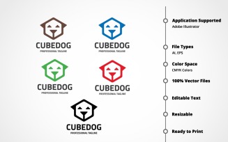Cube Dog Logo Template